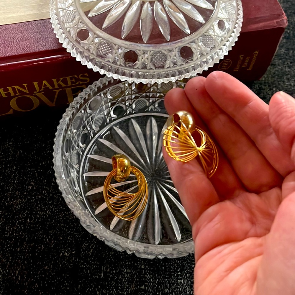 Vintage Spiral Gold Plated Earrings